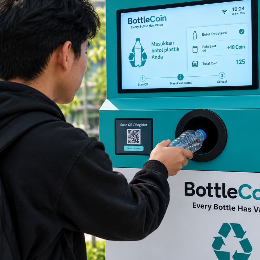 BottleCoin X entry for plastic bottles and metal cans